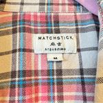 Matchstick Pink White Plaid Button Down Shirt Dress Womens M Preppy Casual Fall Size M Photo 1