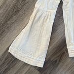 Free People  Cream Flared Sleeve Blouse Beaded Peasant Top Photo 4