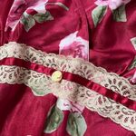Vintage Y2k California‎ Dynasty Floral Rose Babydoll Maxi Slip Dress Womens Med Red Photo 2