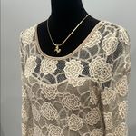 Divided Elegant Cream Lace Dress floral pattern Photo 1