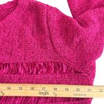 Chico's  2 Crochet Open Knit Sweater Top Textured Size M Bengali Pink Tessa Photo 6