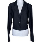 Madden Nyc Women's Black Cropped Silver Button Accent Blazer Occasion XL Photo 0