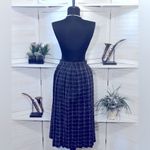 Vintage 60s 70s Wool Checkered Plaid A Line Skirt Size S Blue Photo 2