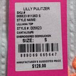 Lilly Pulitzer  Liliana Top Embroidered Seersucker Sleeveless Size‎ S Photo 4