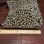 Evan Picone Cream Black Tan Leopard Velvet Shoulder Purse Photo 6