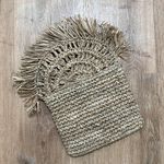 Natural Woven Straw Clutch Tan Photo 1
