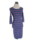 Pink Tartan Dress Striped Stretch Knee length Bodycon Blue Red Golf Size Small Photo 2
