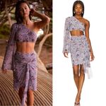 MISA Los Angeles Revolve  Calypso Dress Feathered Floral Size Small NWT Cut Out Photo 1