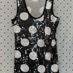 Love Rocks Sequin Polka Dot Tank – Size M Black Photo 0