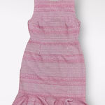 Banana Republic Jacquard Midi Dress Womens 6 Red Tweed Christmas Photo 0