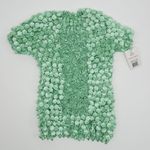 Vintage 90s Pale Green Print Coin Bubble Popcorn Shirt Size M Photo 5