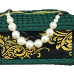 Crochet Pearl handle acrylic gold intricate scroll design front & Back m… Photo 0