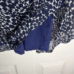 Judith March  Dress Large Blue Orange Beaded Neckline Swing A Line Preppy Lined Photo 5