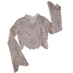 Boohoo NWT TURTLE NECK CROCHET LACE CROP TOP size 6 Photo 4