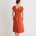 Madewell NWT Pull On Linen Blend Midi Dress Co Ord Set Roasted Squash Orange XL Photo 2
