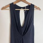 Free People  tank Dress Womens Medium Maxi Sleeveless V Neck Ruched ribbed Photo 3