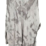 Aerie  size Small oversized pullover style sweater v neck gray white marbled‎ Photo 0