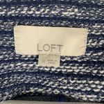 Loft Size M Tweed Knit Jacket Blue Moto Asymmetric Full Zip Long Sleeve Boucle Size M Photo 2