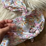Lulus LULU’S Poolside To Side Ivory Floral Print Tie Front Bikini Top Photo 5