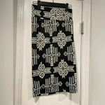 Charlotte Russe  Black Cream Aztec Print Stretchy Pencil Skirt Midi Size Medium Photo 6