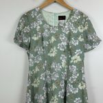 Vintage‎ Green Floral Short Sleeve Midi Dress Sz 8 Cottagecore Homestead Prairie Photo 2