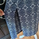 Allison Joy  One Shoulder Ruffle Navy White Print Sundress Size M Photo 11