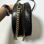 Forever 21 Black Faux Alligator Skin Crossbody Purse Photo 4