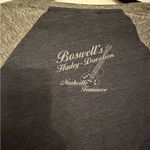 Harley Davidson Harley-Davidson Rhinestone Logo Raglan Top Small Gray Blue Biker Tee Photo 3