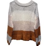 Gap  Sweater Wool Alpaca Blend Striped Knit Pullover Cream Gray Womens Sz Medium Photo 0