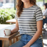 Majestic Filatures Deluxe Cashmere Sweater Tee XS Gray Photo 0