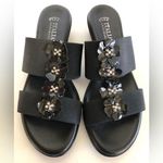 Italian Shoemakers  FLEX SIZE 8M Womens Slip On Wedge Sandals Embellished Black Photo 0