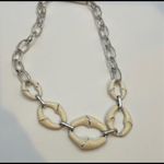 Croft & Barrow  Winter White‎ and Silver Link Necklace NWT Photo 4