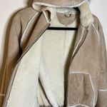 UGG  Suede Leather Hooded Bomber Jacket Size M Photo 5