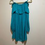 Lilly Pulitzer  Dee Dee Mini Dress Off the Shoulder Ruffle Teal Blue Malachite Photo 9