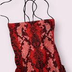 superdown  shanice red black snakeskin bodycon strappy back mini dress size s Photo 8