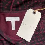 Leith NWT Burgundy & Black Geometric Print Lattice Sleeve Top Photo 8