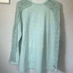 Soft Surroundings  Soft French Terry Ana Sweatshirt Cable Knit Sleeves Photo 3