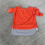 Ralph Lauren Lauren orange sweater with navy and white pin stripes lagenlook Photo 3