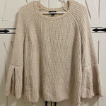 a.n.a Small Cream Knit Oversized Sweater Soft Cuddly Three Quarter Flowy Sleeves Photo 0