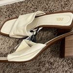 ZARA Off-White Leather and wood heel mule pumps NWT Photo 6