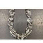 Panetta Earrings & Matching Necklace Set Silver Tone Crystal Bridal 90s Photo 3