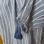 Old Navy Chambray Off Shoulder Tassle Striped Shirt New S Photo 2