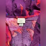 A New Day purple floral puffy sleeve vneck blouse Photo 1