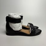 Seychelles  Skipper Braided Leather Low Wedge Sandals in Black Photo 6