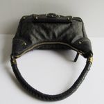 Michael Kors Vintage Black Signature Logo Coated Leather Hobo Shoulder Bag W/COA Photo 2