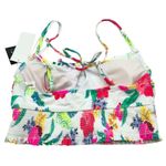 Salt & Cove Floral Print Smocked Bikini Top White Pink Multicolor Size M Size M Photo 4