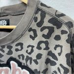 Gray Leopard Print Sweatshirt with Pink 'Babe' Design Size XL Photo 3