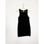 RE/DONE  Eyelet-Embellished Mini Dress Size Large Black Ribbed Grommet Grunge Photo 3