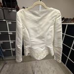 Custom Small/Medium Elegant White Embroidered Women's Western Bridal Crop Jacket Photo 1