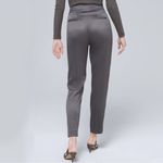 White House | Black Market WHBM gray satin side tie tapered ankle pants Size 2 Photo 2